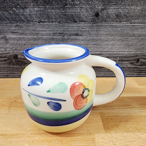 Creamer Colorful Floral Country Ceramic Vintage 1980 by Alco Industries