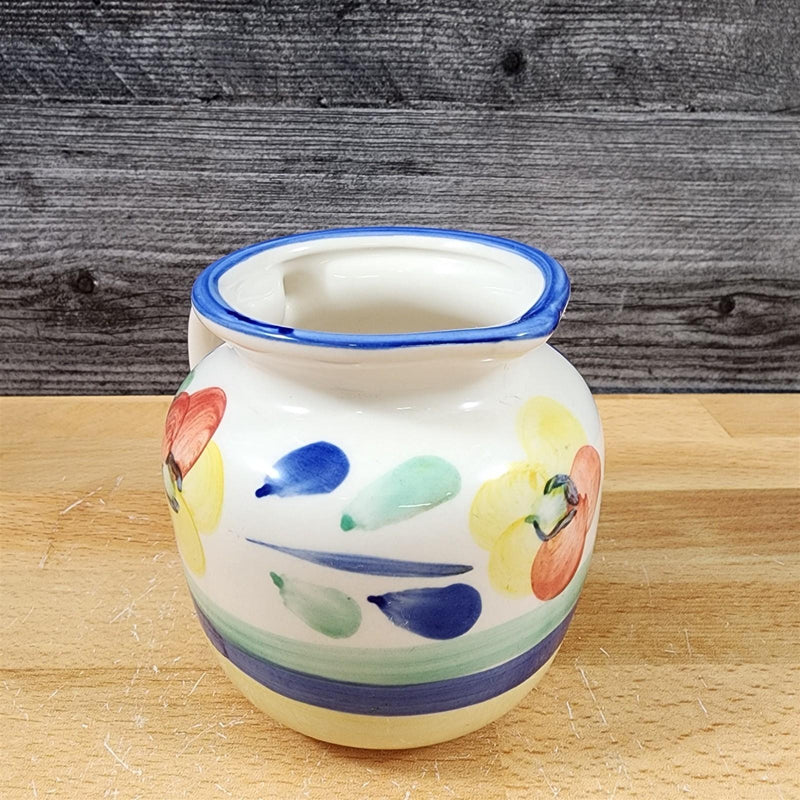 Load image into Gallery viewer, Creamer Colorful Floral Country Ceramic Vintage 1980 by Alco Industries
