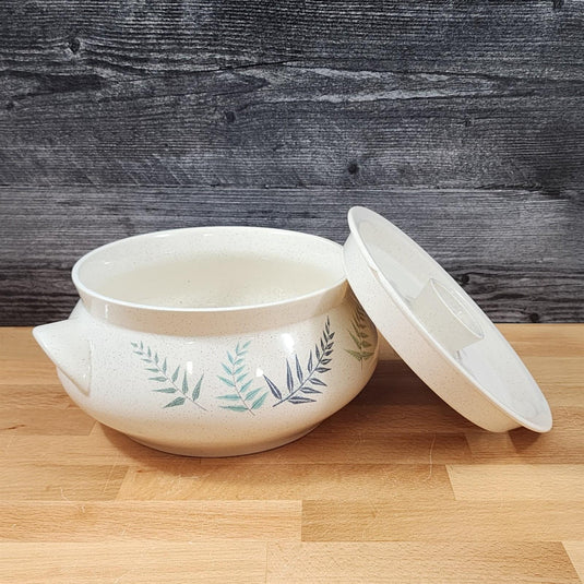 Franciscan Casserole Dish Fern Dell 2Qt 8" with Cover Lid Round Ceramic Bowl