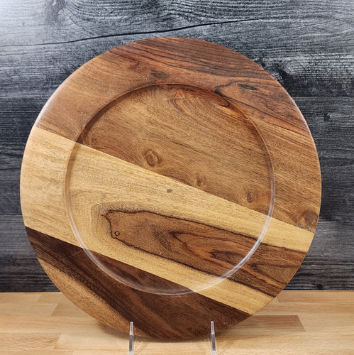 Mid Century Style Solid Wood Plate Natural Finish Handcrafted Serving Platter