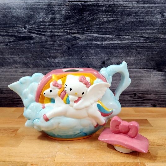 Hello Kitty and Unicorn Mystical Teapot Ceramic by Blue Sky Embossed Decor