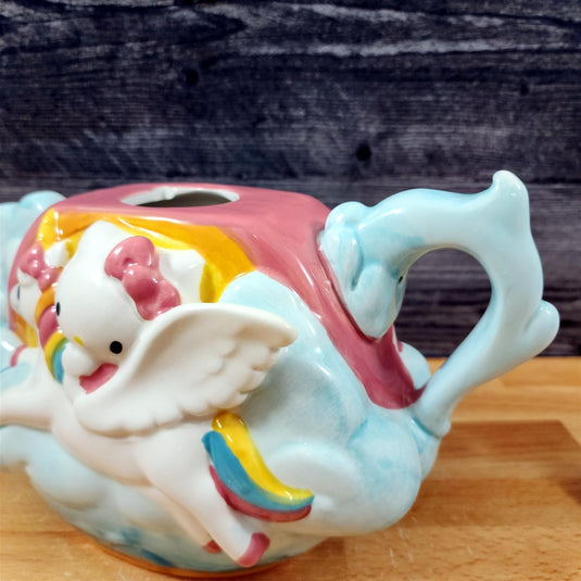 Hello Kitty and Unicorn Mystical Teapot Ceramic by Blue Sky Embossed Decor