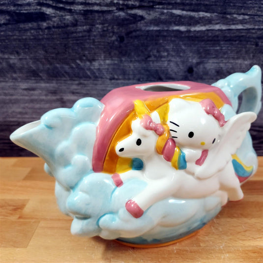 Hello Kitty and Unicorn Mystical Teapot Ceramic by Blue Sky Embossed Decor