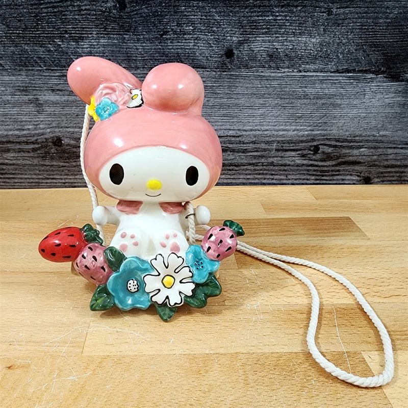 Load image into Gallery viewer, My Melody Hello Kitty Garden Swinger Hanging Figurine Ceramic Décor Blue Sky
