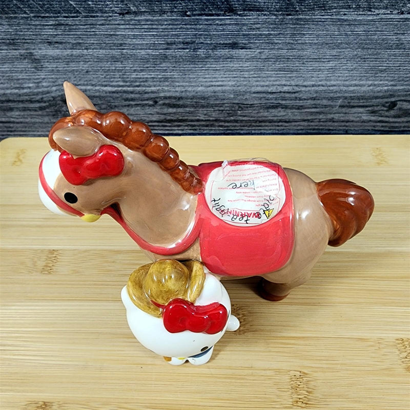 Load image into Gallery viewer, Hello Kitty Western Cowgirl Tealight Candle Holder Tea Light Ceramic by Blue Sky
