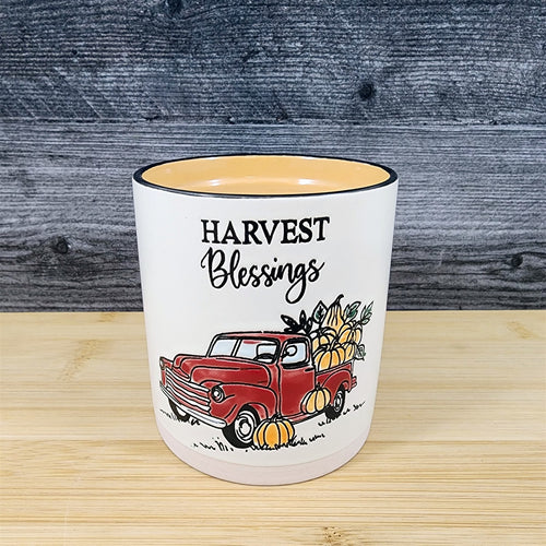 Harvest Blessing Christmas Morning Scented Candle Soy Pumpkin Red Truck Blue Sky