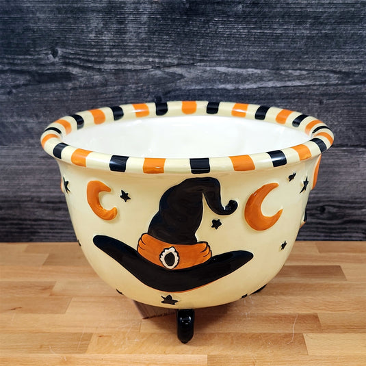 Halloween Candy Dish Witch Hat Ceramic Bowl by Blue Sky Heather Goldminc