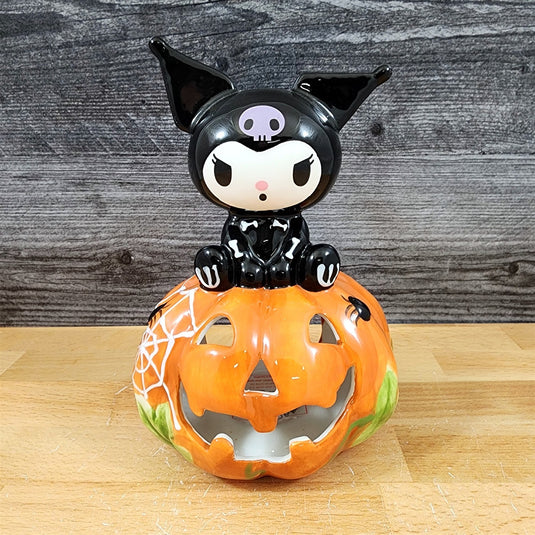 Kuromi Skeleton Halloween Tealight Candle Holder House Ceramic Pumpkin Blue Sky