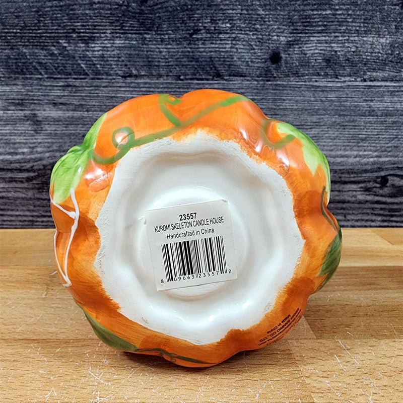 Load image into Gallery viewer, Kuromi Skeleton Halloween Tealight Candle Holder House Ceramic Pumpkin Blue Sky
