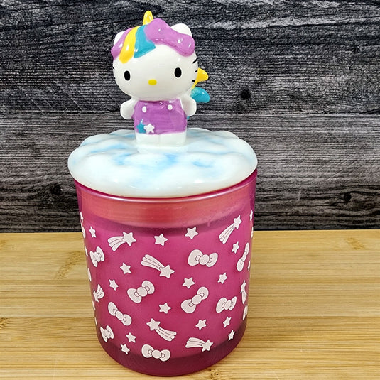 Hello Kitty Lidded Glass Candle Cotton Candy Fluff Fragrance by Blue Sky