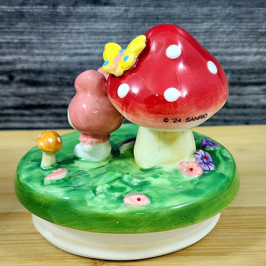 Hello Kitty My Melody Lidded Glass Candle Mushroom Peony Melon Scent Blue Sky