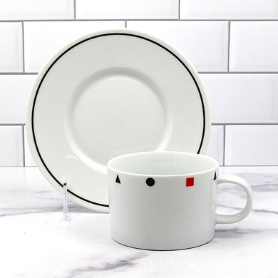 Sasaki Elements Saucer and Cup Metroplis Black Tea Fine China Japan Coffee Mug