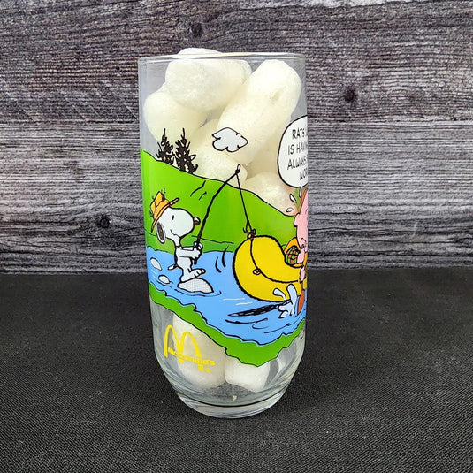 Peanuts Charlie Brown McDonalds Drinking Glass Vintage Schultz Cartoon Tumbler