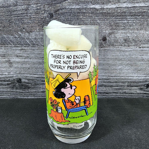 Peanuts Lucy McDonalds Drinking Glass Vintage Schultz Cartoon Tumbler 1968