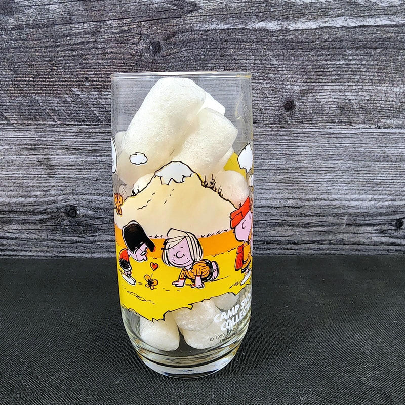 Load image into Gallery viewer, Peanuts Snoopy McDonalds Drinking Glass Vintage Schultz Cartoon Tumbler 1968
