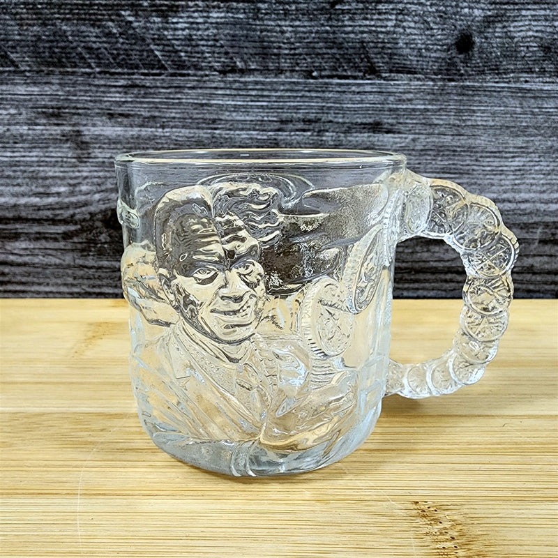 Load image into Gallery viewer, Batman Forever Glass Cup McDonalds 1995 Two Face Vintage DC Comics 3D Mug
