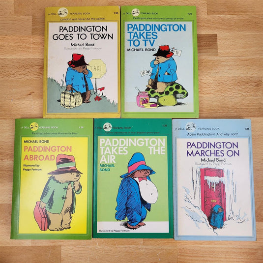 Paddington Bear Vintage Box Set 5 Books Dell Yearling Michael Bond Peggy Fortnum