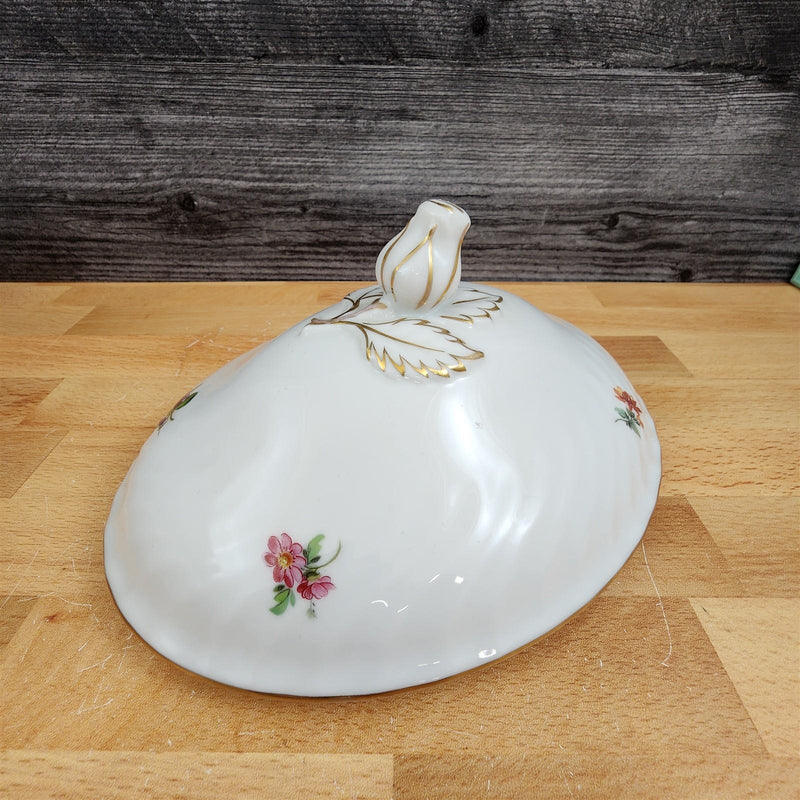 Load image into Gallery viewer, Kaiser Residenz Oval Covered Vegetable Bowl Floral White 8 1/2&quot; Gold Trim
