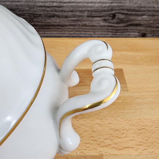 Kaiser Residenz Oval Covered Vegetable Bowl Floral White 8 1/2" Gold Trim