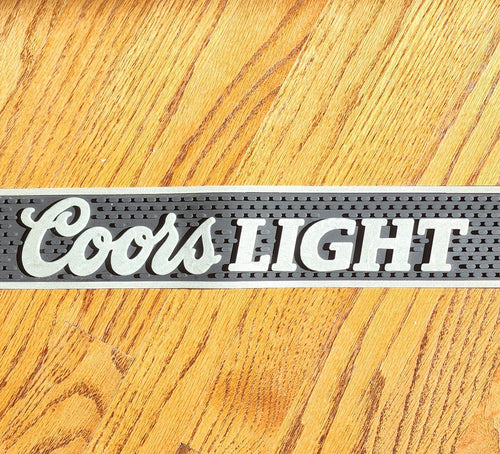 Coors Light Rubber Bar Mat Drink Spill Runover Vintage Black 23