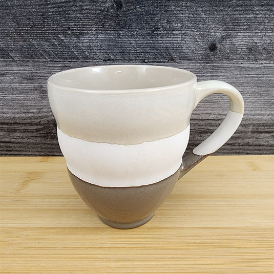 Modern Mug Neutral Beige Brown White Gradient Ceramic Coffee Cup Blue Sky 17oz