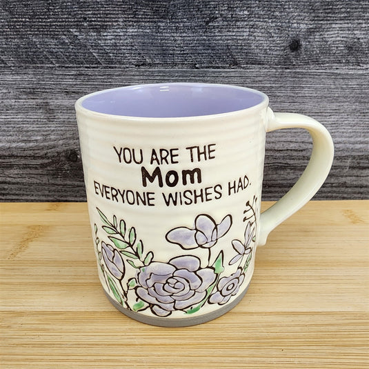 Mom Inspirational Saying Coffee Mug 18oz Ceramic Embossed Tea Cup by Blue Sky