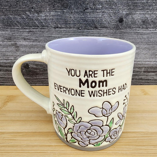 Mom Inspirational Saying Coffee Mug 18oz Ceramic Embossed Tea Cup by Blue Sky