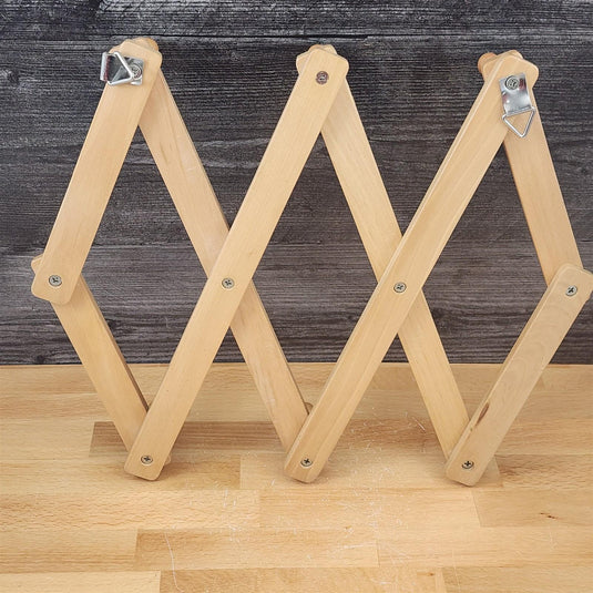 Accordion Wood Rack Expanding Mug Coat Hat Folding 10 Pegs Wall Hanger