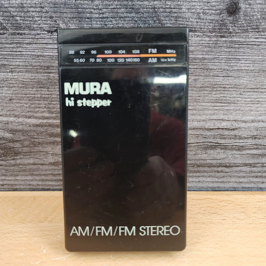 MURA Hi Stepper Vintage Portable AM FM Stereo Radio Compact Pocket Size Working