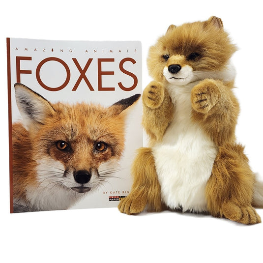 Fox Hand Puppet & Book Set Animal Educational Reading Imaginative Play Hansa