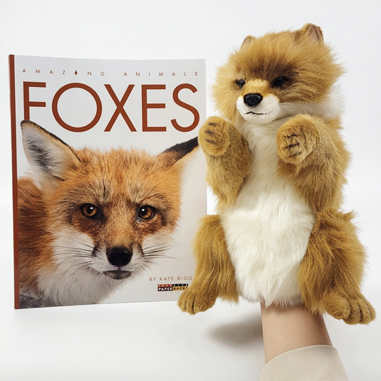 Fox Hand Puppet & Book Set Animal Educational Reading Imaginative Play Hansa