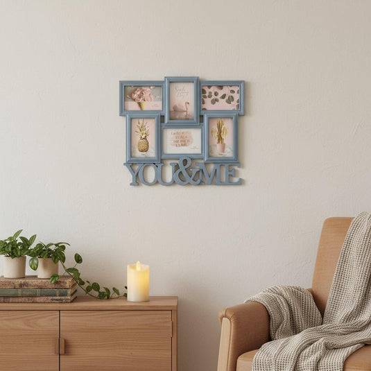 Collage Photo Frame Farmhouse Inspired Decor Wall Hanging for Gallery 6 Openings