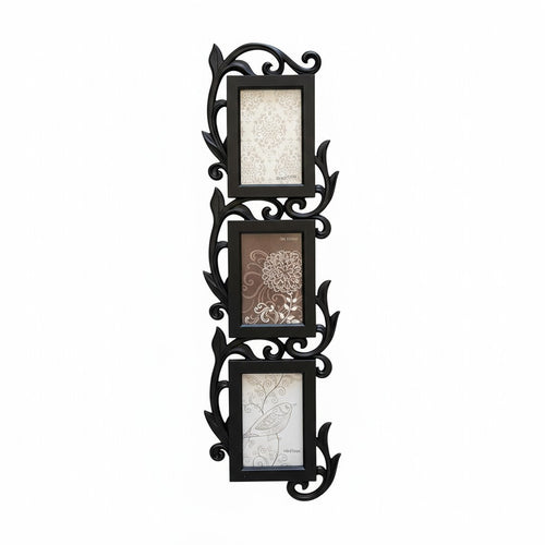 Elegant 3 Phots Frame Scrollwork Classic Black Wall Accent Horizontal Vertical