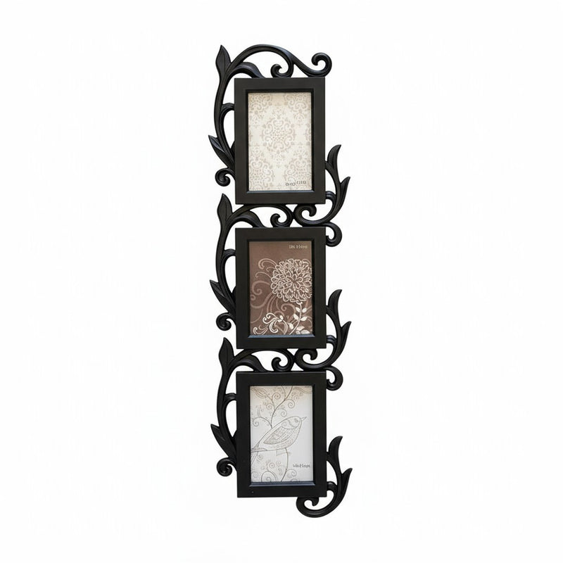 Load image into Gallery viewer, Elegant 3 Phots Frame Scrollwork Classic Black Wall Accent Horizontal Vertical
