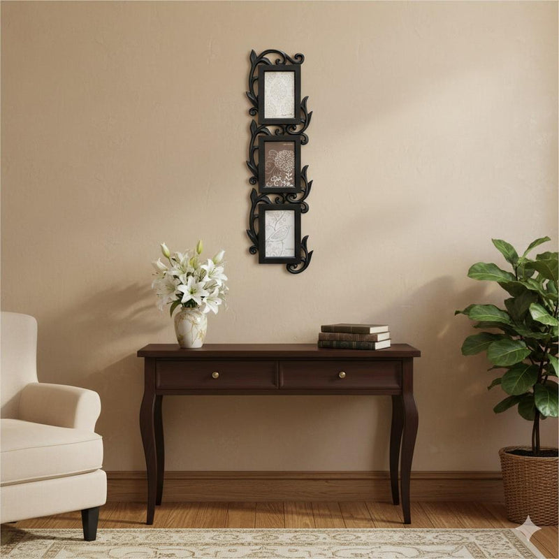 Load image into Gallery viewer, Elegant 3 Phots Frame Scrollwork Classic Black Wall Accent Horizontal Vertical
