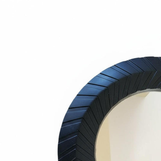 Chevron Black Mirror Set of 3 Round Boho Chic Home Accessory Scandinavian Style