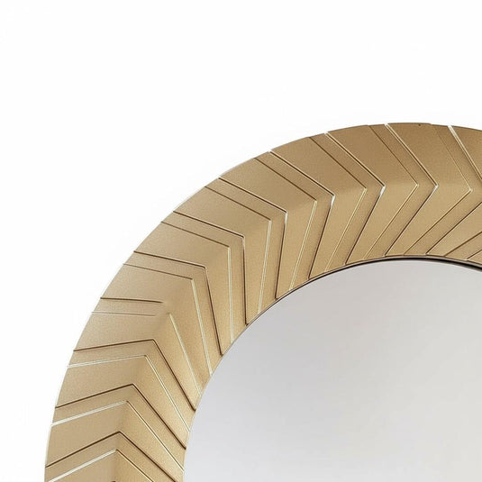 Chevron Gold Mirror Set of 3 Round Boho Chic Home Accessory Scandinavian Style