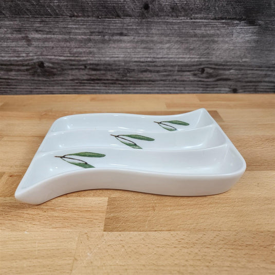 Olive Design Snack Tray Cordon Bleu Bia 3 Compartment Relish Dish Ceramic