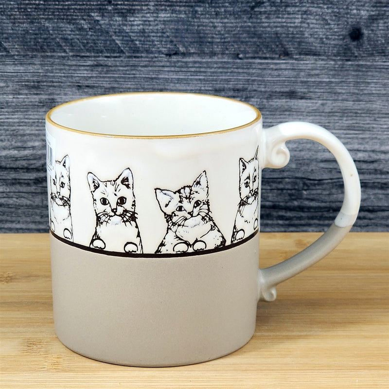 Load image into Gallery viewer, Kitty Cat Faces Coffee Mug Tea Cup Embossed Ceramic Embossed by Blue Sky 21oz
