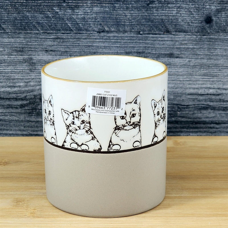 Load image into Gallery viewer, Kitty Cat Faces Coffee Mug Tea Cup Embossed Ceramic Embossed by Blue Sky 21oz
