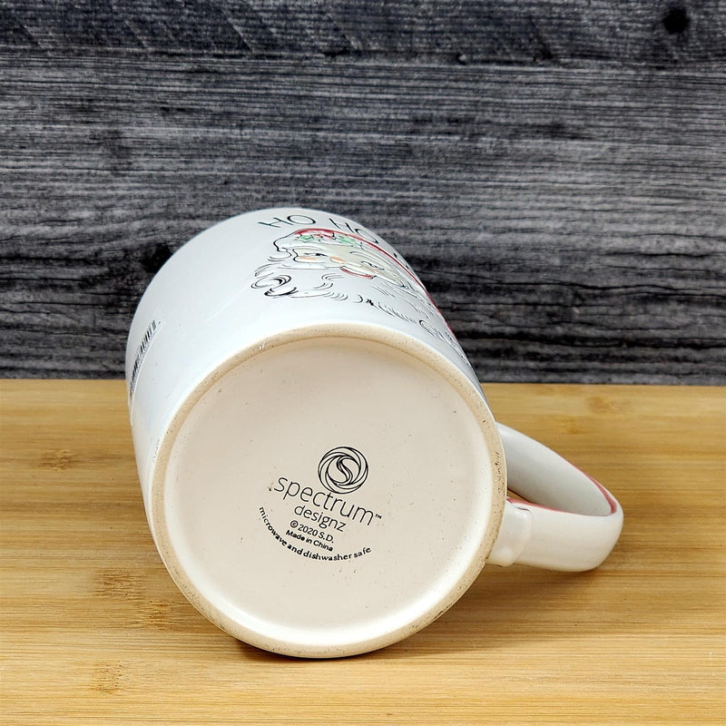 Load image into Gallery viewer, Holiday Santa Coffee Mug with Lid Embossed Christmas Cup Ceramic Red by Blue Sky
