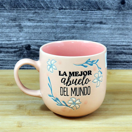 Spanish Coffee Mug La Mejor Abuelo Del Mundo "Best Grandpa" Cup Blue Sky Ceramic
