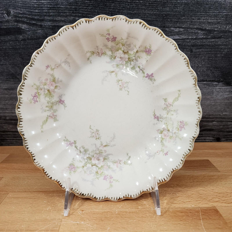 Load image into Gallery viewer, 4 Limoges Floral Coupe Soup Bowls La France USA 22 K Gold Scalloped Edge Trim
