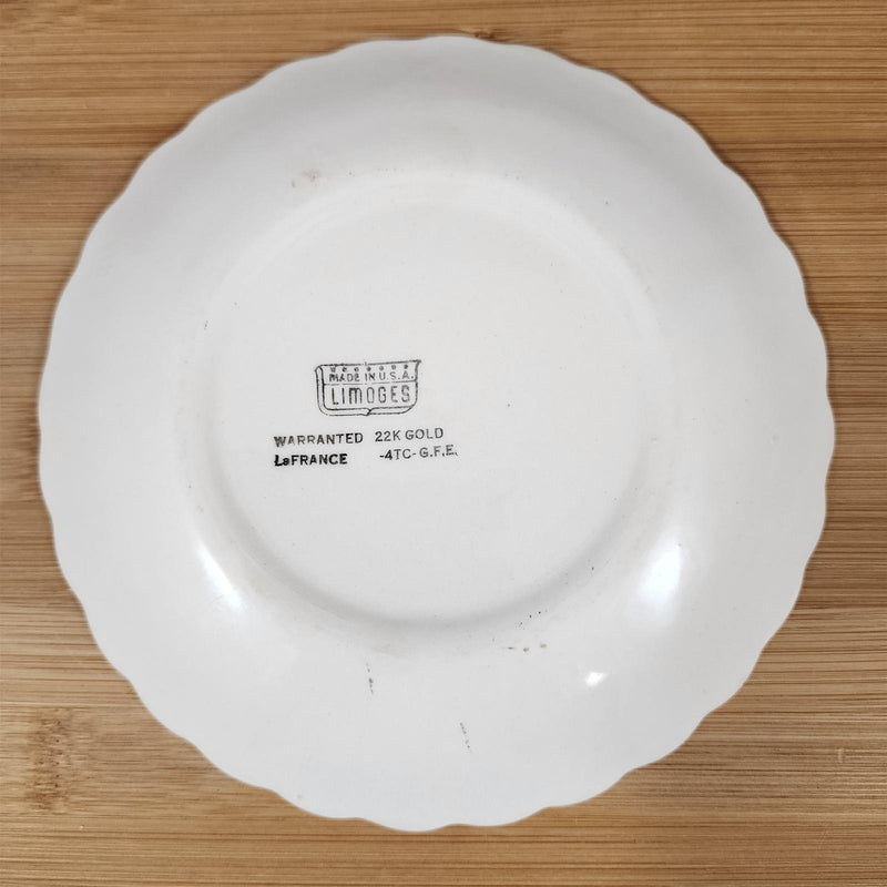 Load image into Gallery viewer, Limoges Floral Dinner Plate Set of 3 La France USA 22 K Gold Scalloped Edge Trim
