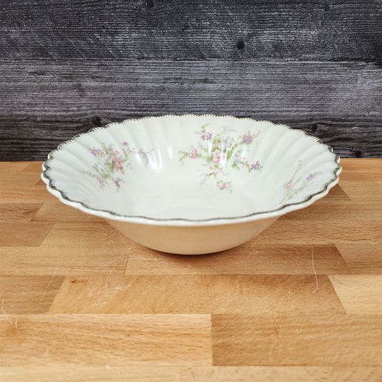 Limoges Floral Vegetable Bowl La France USA 22 K Gold Scalloped Edge Trim