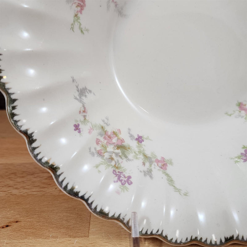 Load image into Gallery viewer, Limoges Floral Vegetable Bowl La France USA 22 K Gold Scalloped Edge Trim
