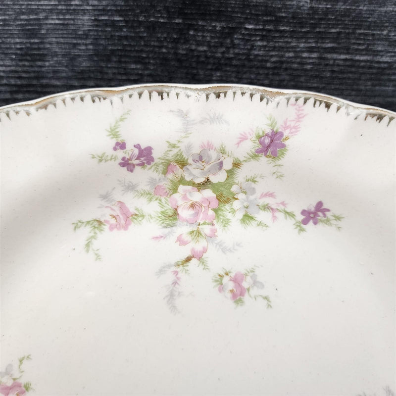 Load image into Gallery viewer, Limoges Floral Oval Platter La France USA 22 K Gold Scalloped Edge Trim
