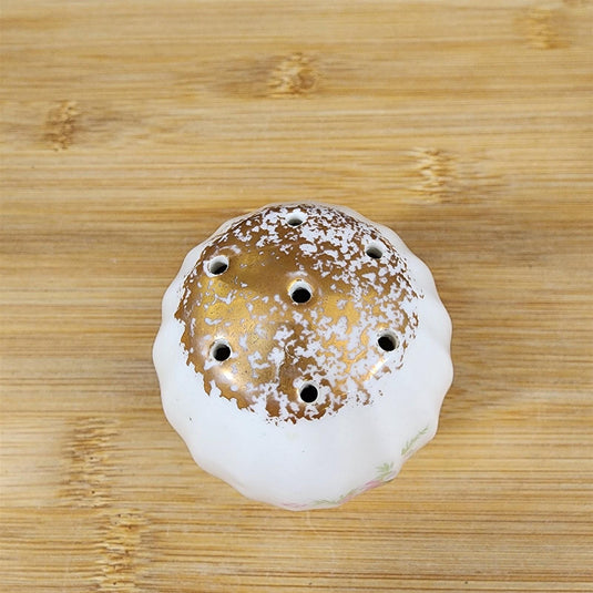 Limoges Floral Pepper Shaker La France USA 22 K Gold Scalloped Edge Trim
