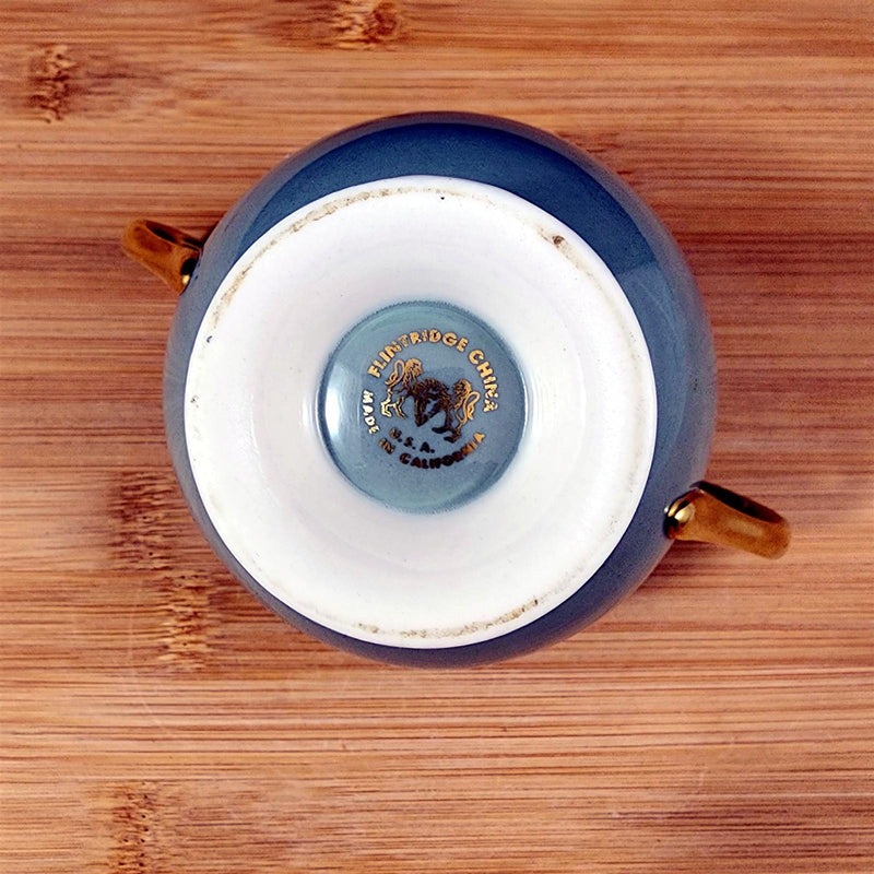 Load image into Gallery viewer, Flintridge Avalon Sugar Bowl and Lid Floral Sage Green Gold Trim Ceramic
