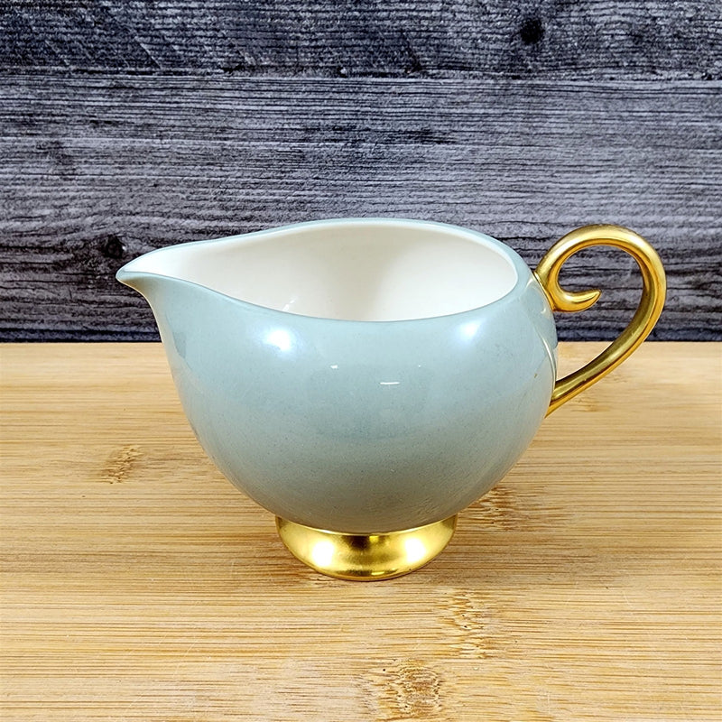 Load image into Gallery viewer, Flintridge Avalon Creamer Floral Sage Green Gold Trim Ceramic
